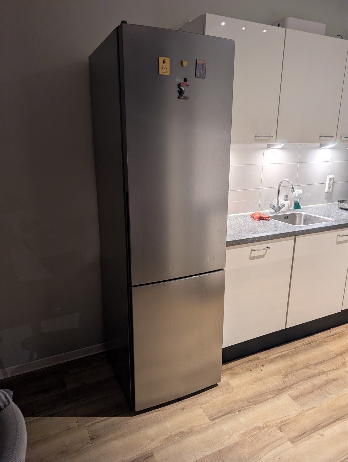 Bosch Koel-vriescombinatie - RVS - Uitstekende staat, Ophalen, Gebruikt, 200 liter of meer, 60 cm of meer