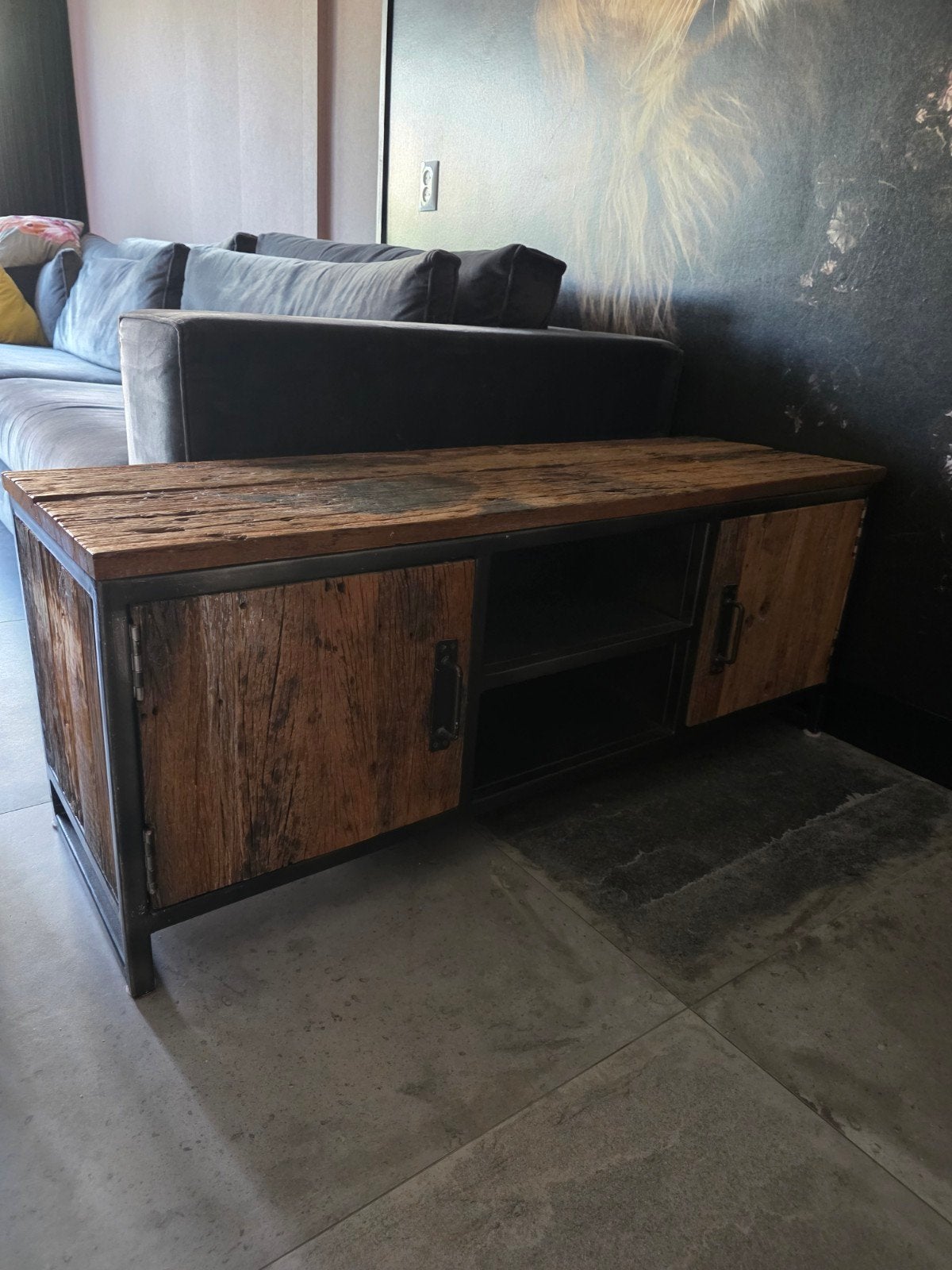 Tv meubel wagon hout, Ophalen of Verzenden, 25 tot 50 cm, Minder dan 100 cm