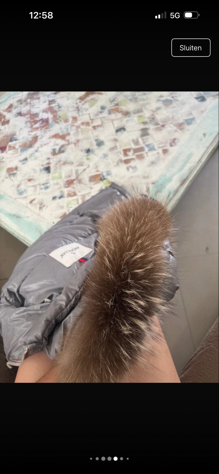 Moncler baby bont jasje - Maat 68, Ophalen of Verzenden, Gebruikt, Jongetje of Meisje, Jasje