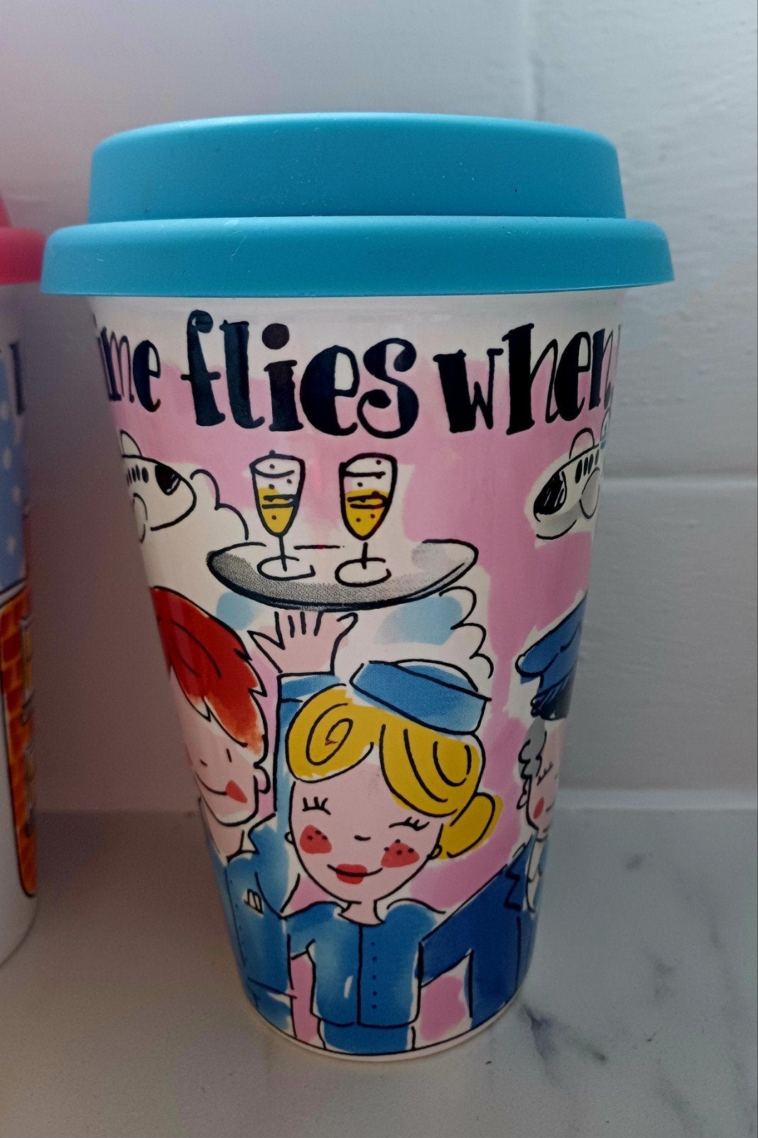 Speciale KLM koffiebeker met deksel Blond Amsterdam, Huis en Inrichting, Woonaccessoires | Overige, Meerkleurig, Ophalen of Verzenden