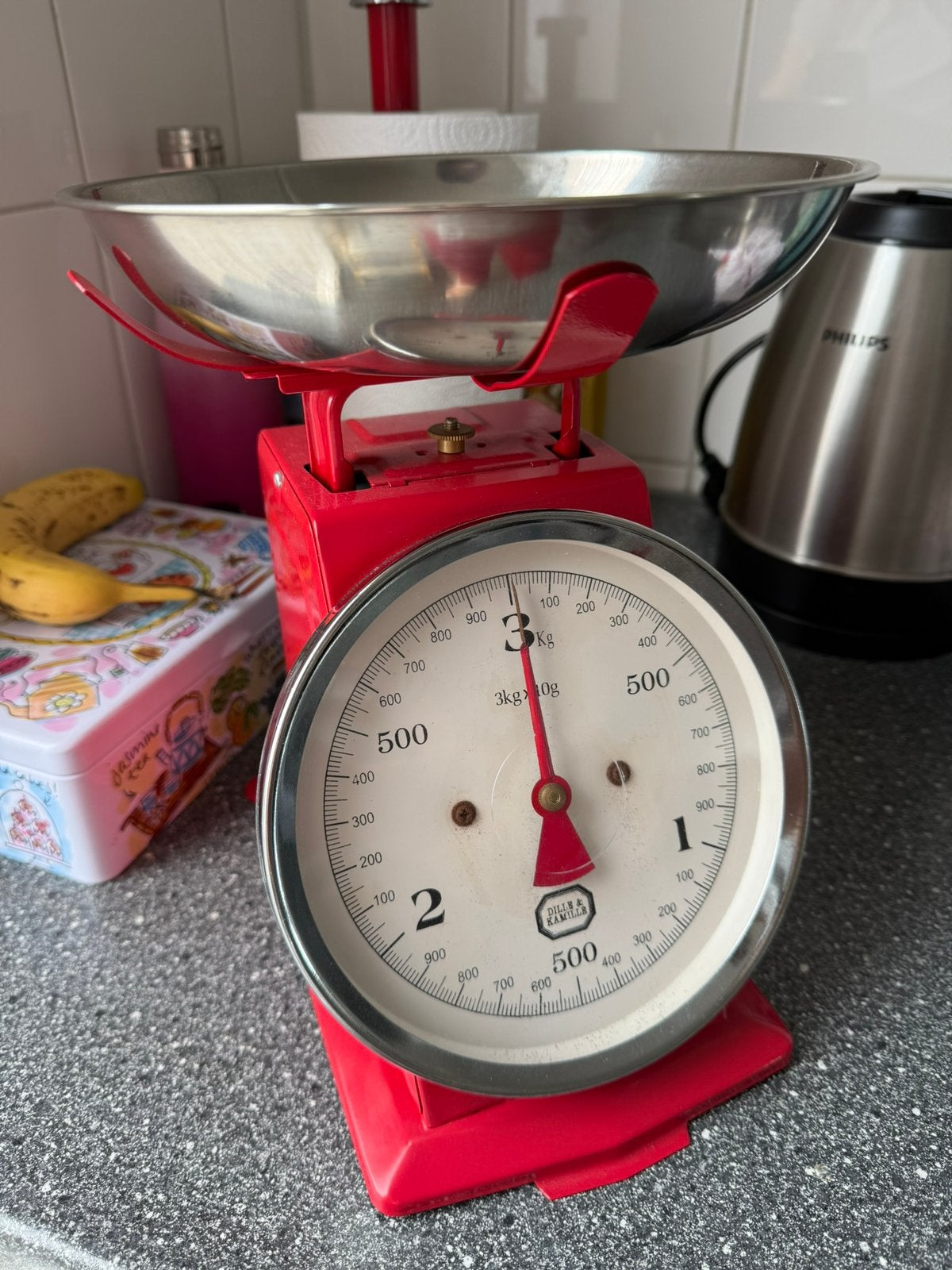 Retro weegschaal, Witgoed en Apparatuur, Weegschalen, Ophalen, Keukenweegschaal, Gebruikt, Minder dan 10 kg