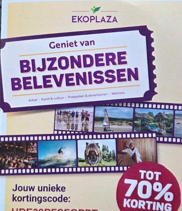dagje uit Ekoplaza kortingscode, Tickets en Kaartjes, Drie personen of meer