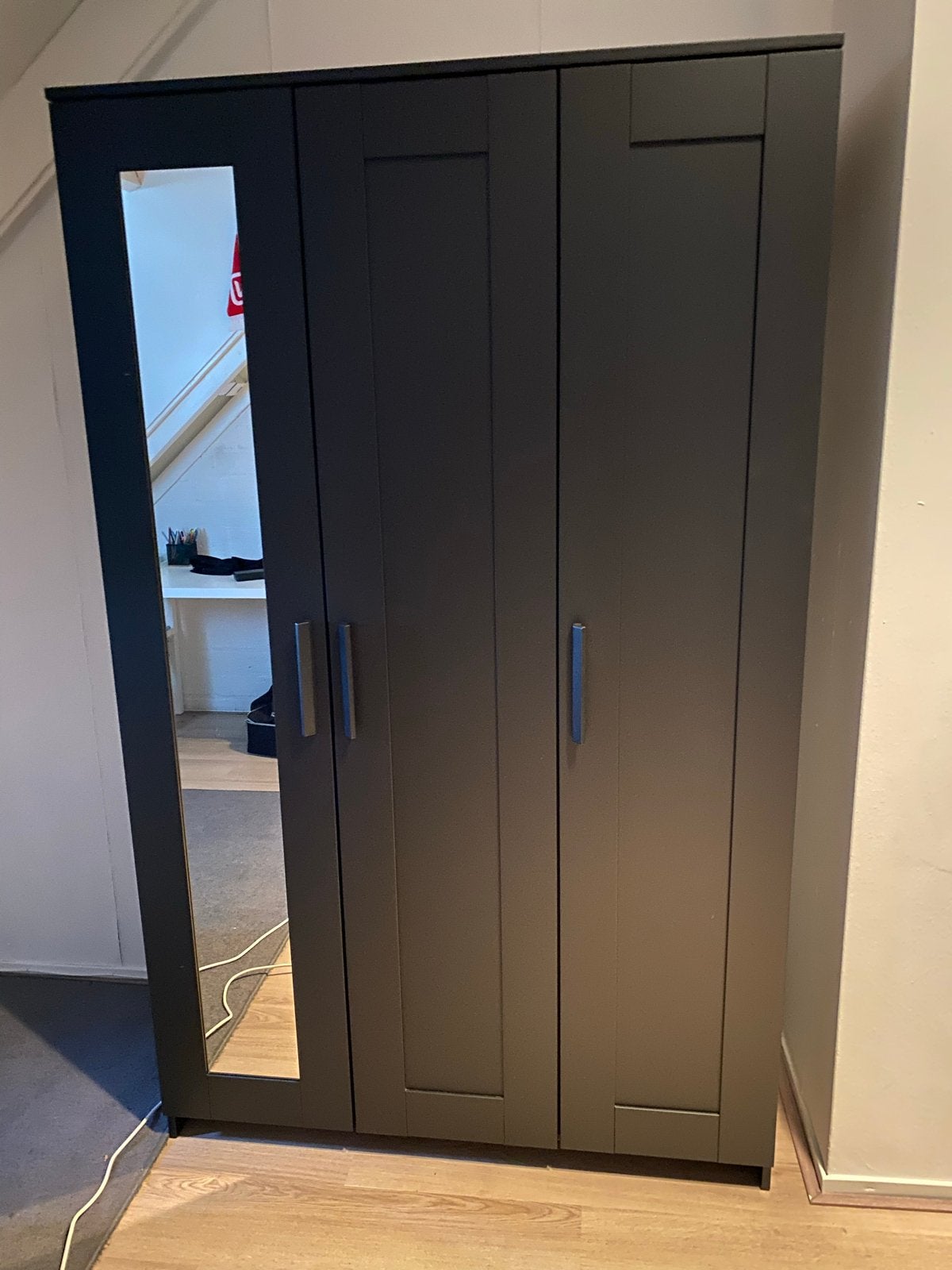 Zwarte IKEA Brimnes kast met spiegeldeur, Ophalen, Gebruikt, 50 tot 100 cm, 150 tot 200 cm