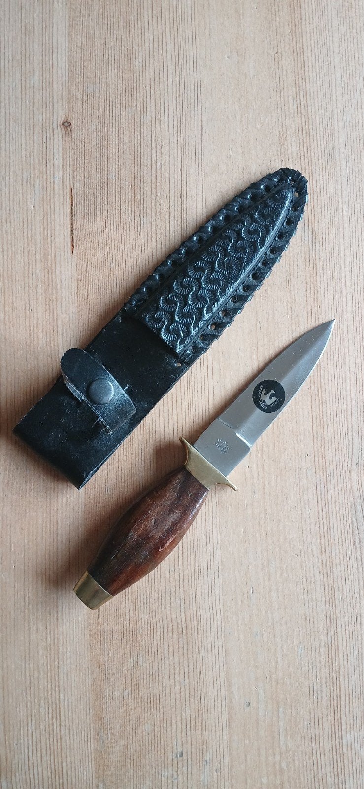 Vintage Dolk met Leren Schede - H.H.B. Phoenix, Antiek en Kunst, Ophalen of Verzenden