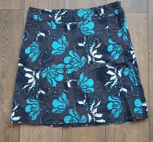 Donkerbruine Rok met Blauwe Bloemprint Vero Moda (42), Bruin, Vero Moda, Maat 42/44 (L), Ophalen of Verzenden