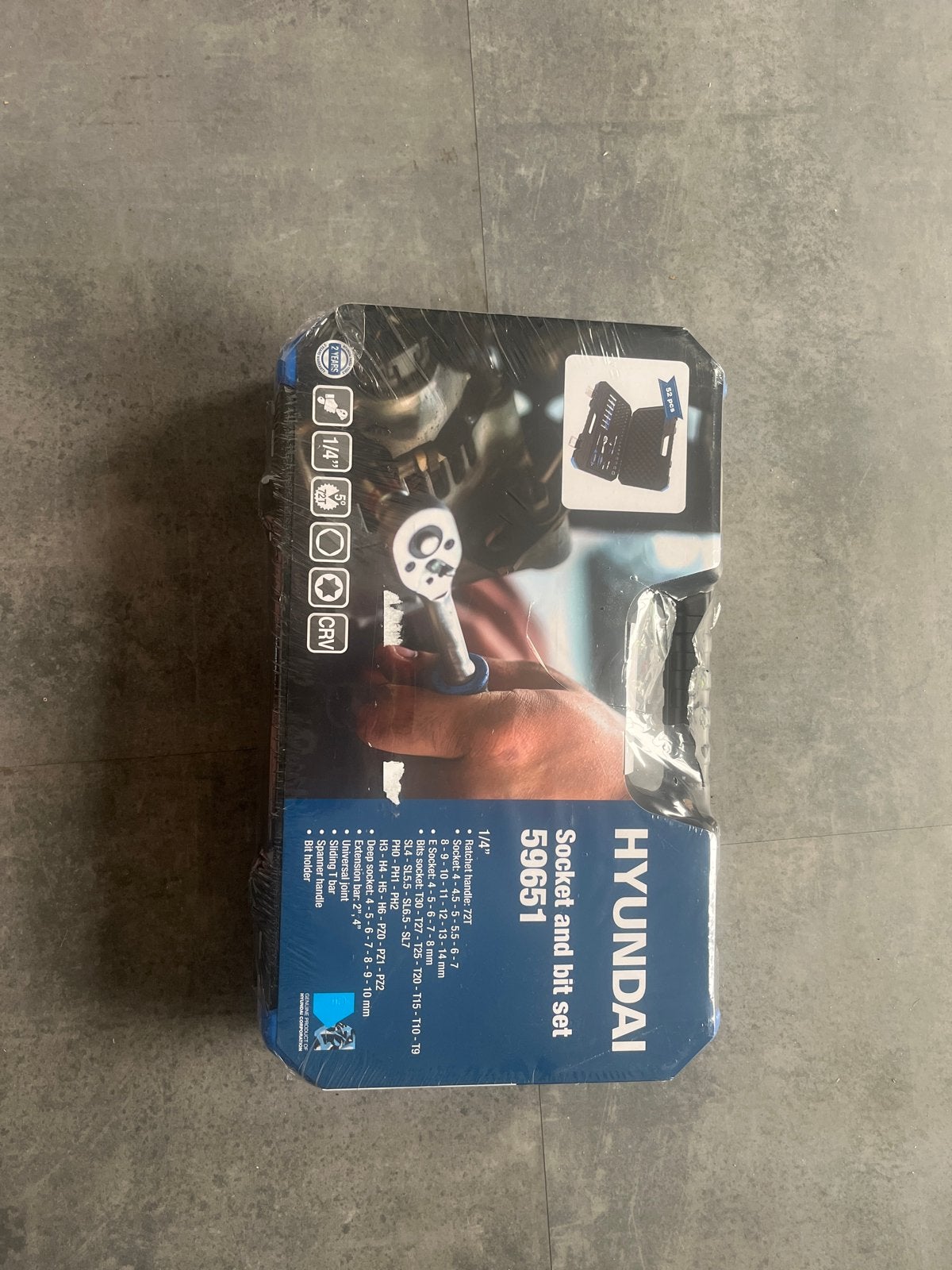 Hyundai Doppendoos en Bitset 52-delig - Nieuw in verpakking, Doe-het-zelf en Verbouw, Ophalen, Nieuw, Gereedschapsset