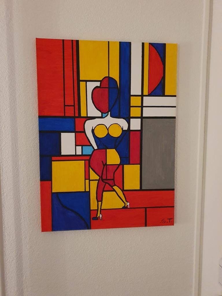 Te koop op canvas geschilderd 55 x 75 cm., Ophalen of Verzenden