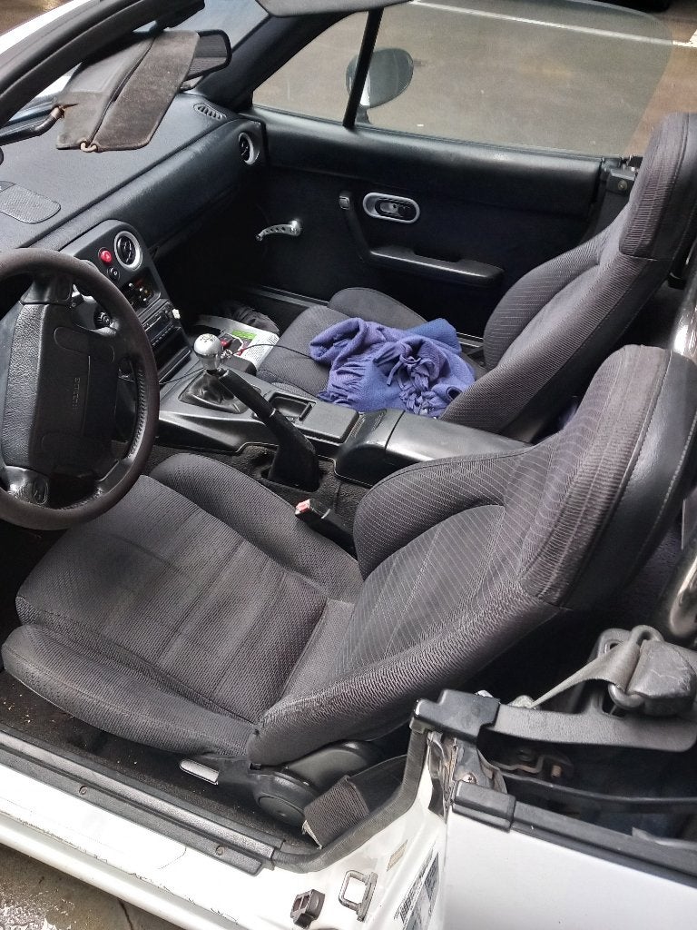 Mazda MX-5 1.6 Miata U9 1990 Wit, Zwart, 4 cilinders, Cabriolet, Open dak