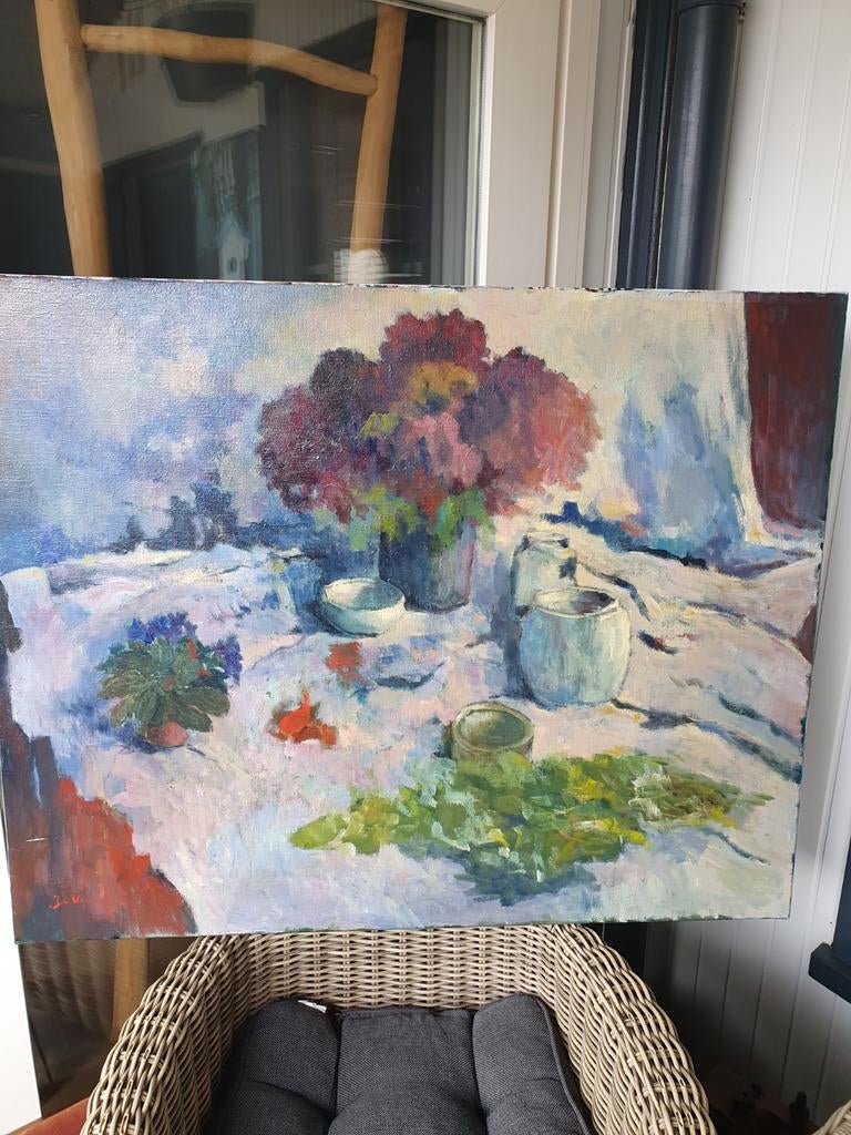 Mooi schilderij j van veer mooi kleuren, Ophalen of Verzenden
