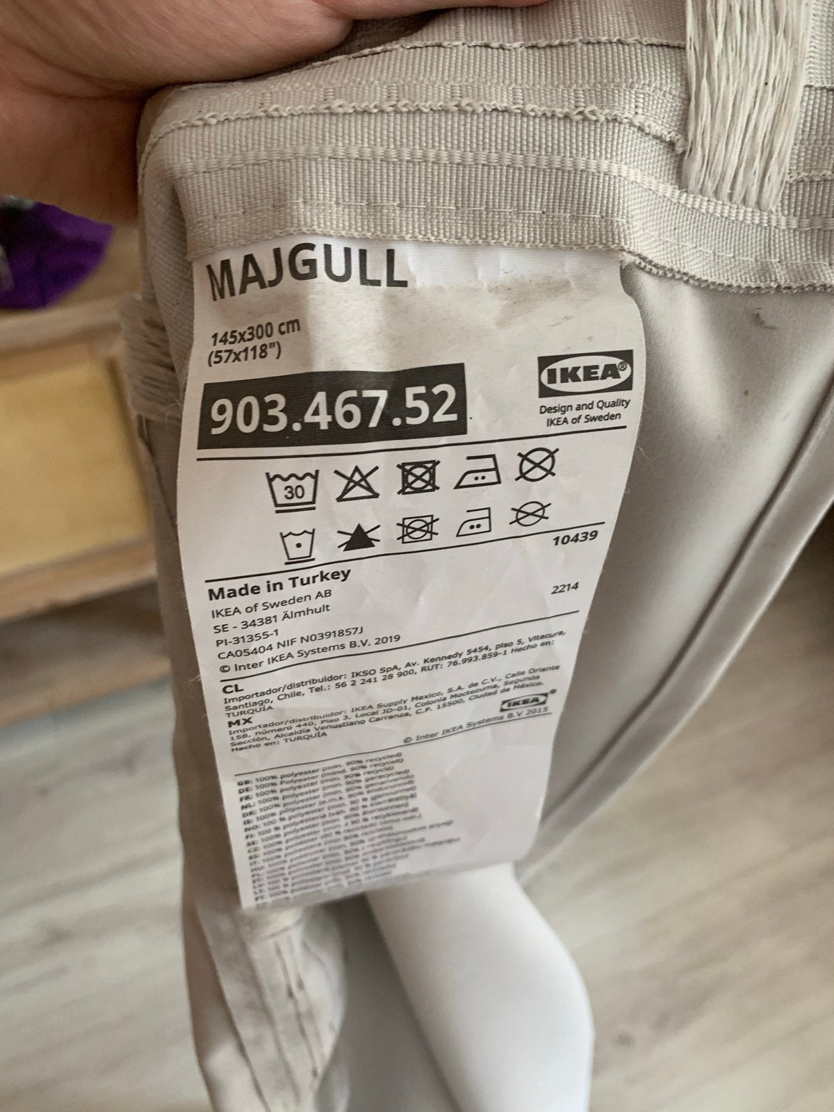 IKEA Majgull verduisterend gordijn - 145x300 cm, Gebruikt, Verduisterend, Beige, Ophalen of Verzenden