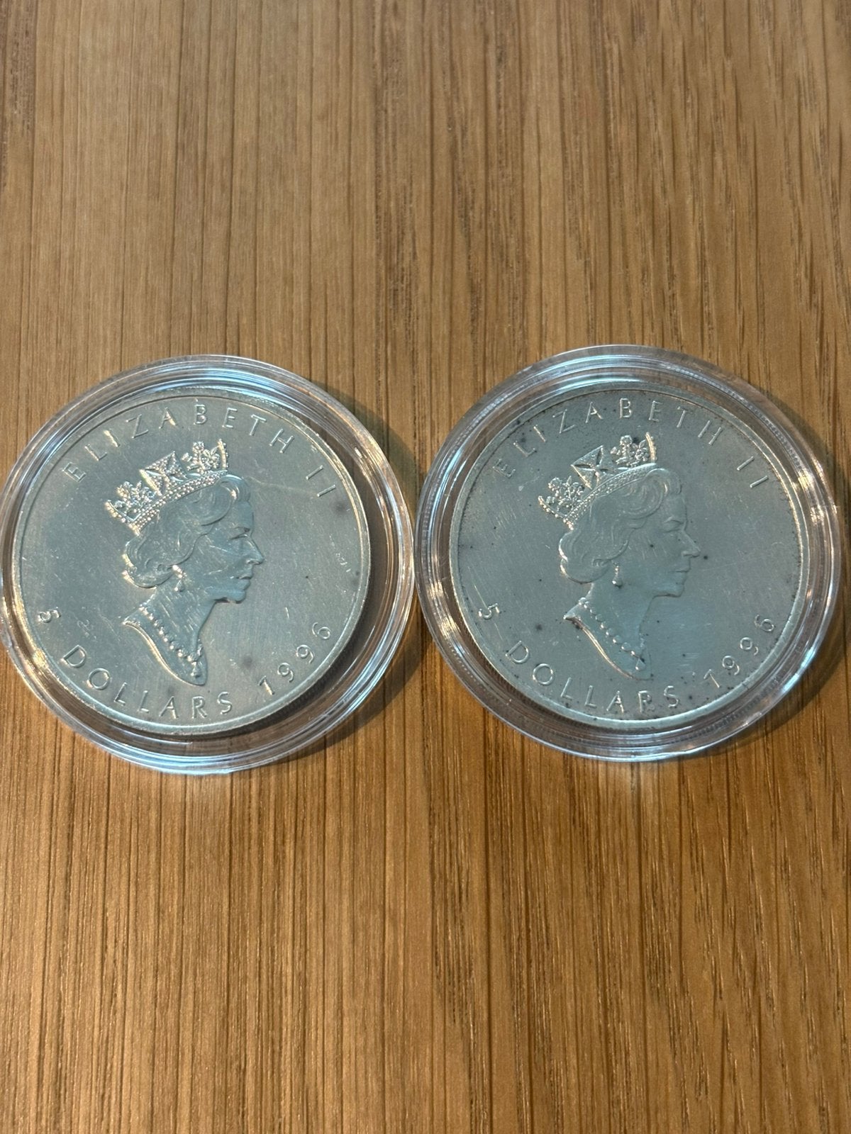 Maple leaf 1996 zilver 1 ounce in capsule, Ophalen of Verzenden, Zilver