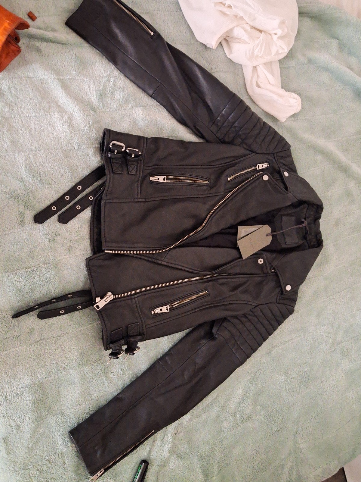 AllSaints Leren Jas Maat 36 zwart, Nieuw, Ophalen of Verzenden, Maat 36 (S), AllSaints