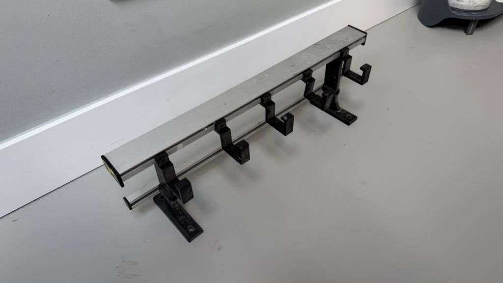 Aluminium kapstokje 49 cm met 5 haakjes, Gebruikt, Minder dan 100 cm, Metaal, Ophalen