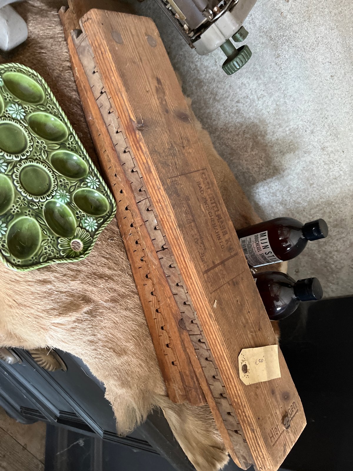 Vintage houten met tekst, Ophalen of Verzenden