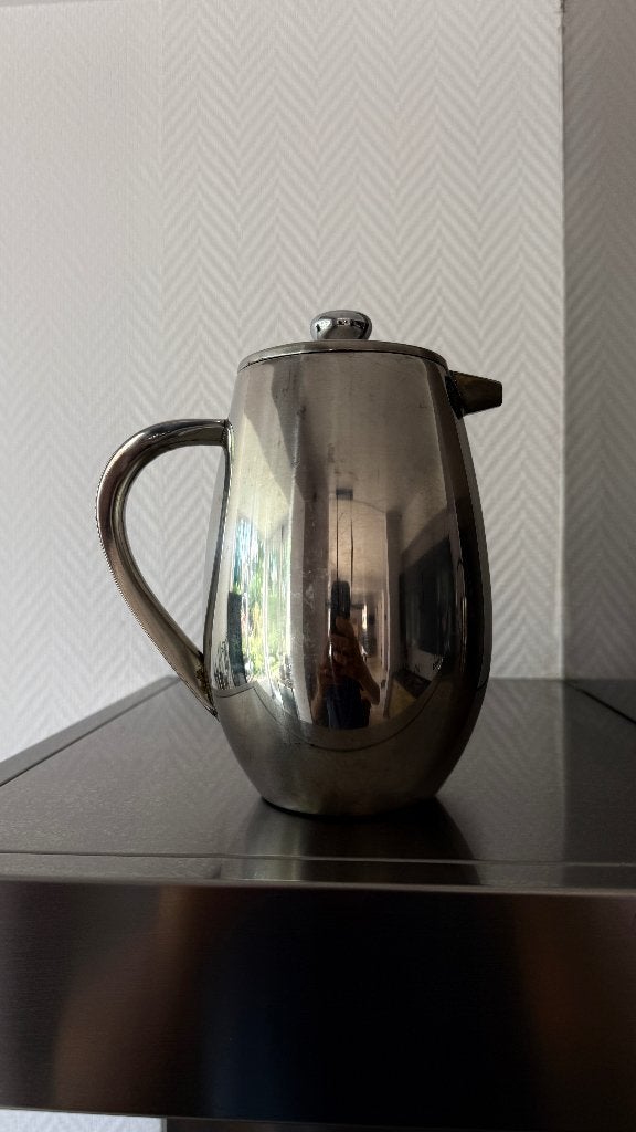 Percolator dubbelwandig rvs Olympia 0,75 ltr, Zilver, Ophalen of Verzenden, Metaal, Overige merken