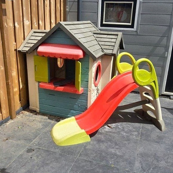 Smoby speelhuis en glijbaan., Ophalen, Gebruikt, Kunststof