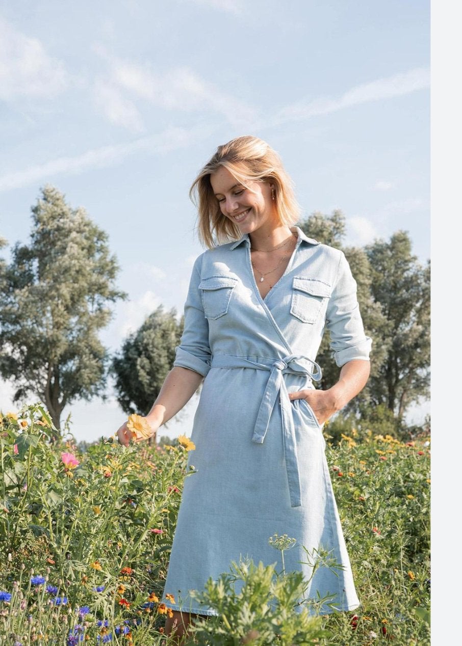 Zusss denim overslagjurk maat L/40 zgan, Maat 38/40 (M), Blauw, Ophalen of Verzenden, Zo goed als nieuw