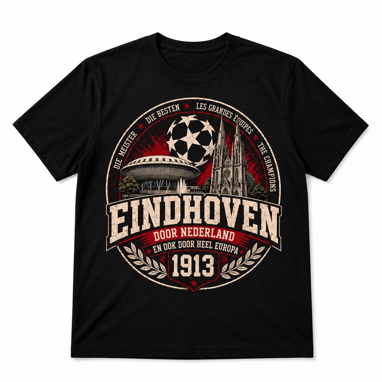 Eindhoven PSV Voetbal T-shirt - Zwart met Stadsdetails, Ophalen of Verzenden, Nieuw, Overige maten, Zwart