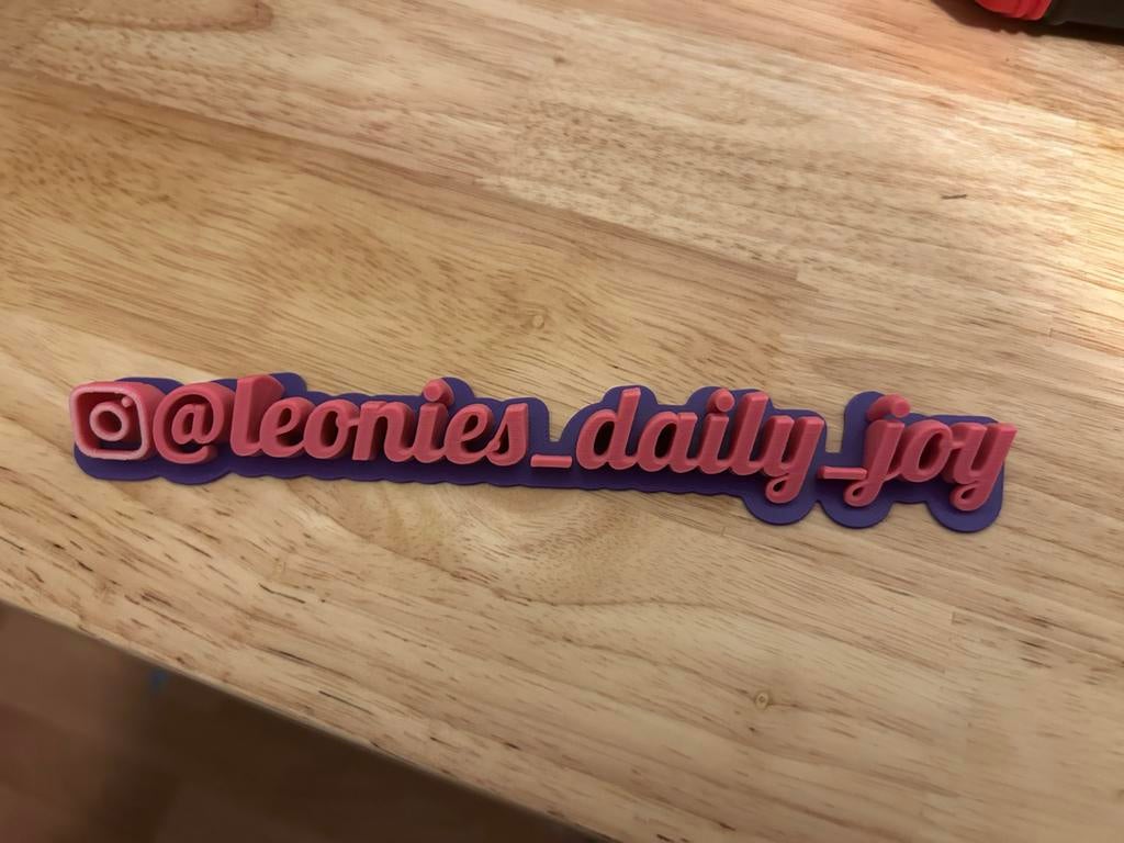 3D Instagram Naamplaatje - Ideaal voor Reclame, Ophalen of Verzenden, Nieuw, Knutselwerk