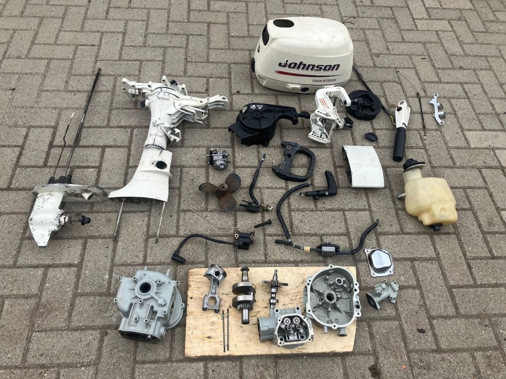 Johnson suzuki 4 5 6 pk 4 takt buitenboordmotor onderdelen, Ophalen of Verzenden, Gebruikt, Motor en Techniek