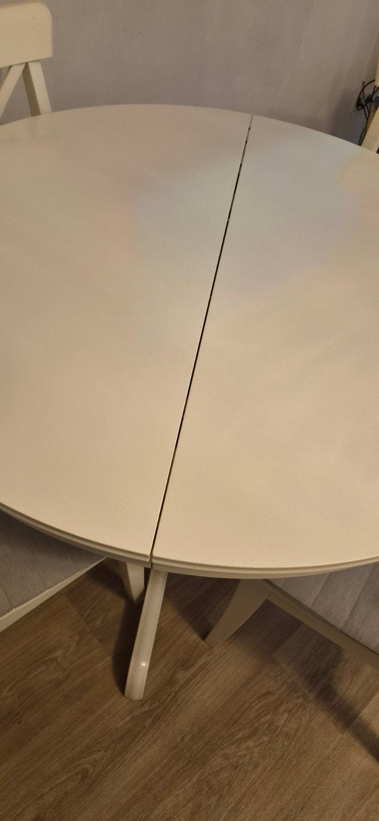 Eettafel ikea uitschuifbaar  wit, Ophalen, Zo goed als nieuw, Rond, 100 tot 150 cm
