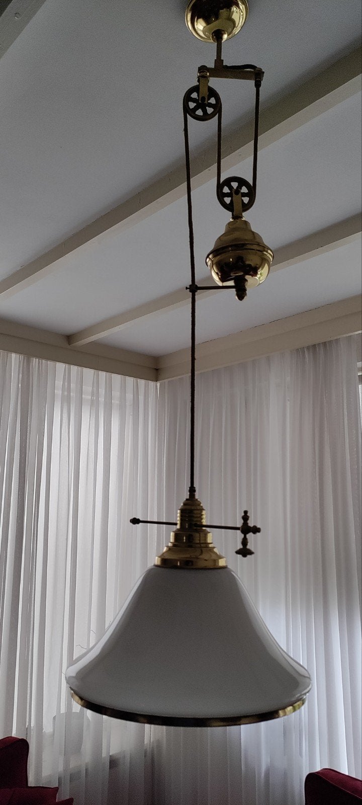 Klassieke messing Hanglamp, wandlamp en staande lamp, Ophalen, Gebruikt, Klassiek, Vintage, Messing