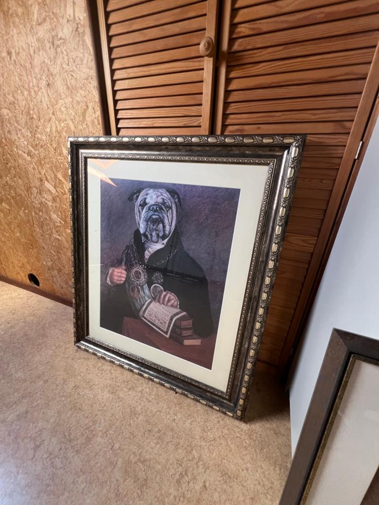 Bulldog Portret Schilderij in Gouden Lijst, Antiek en Kunst, Kunst | Schilderijen | Klassiek, Ophalen