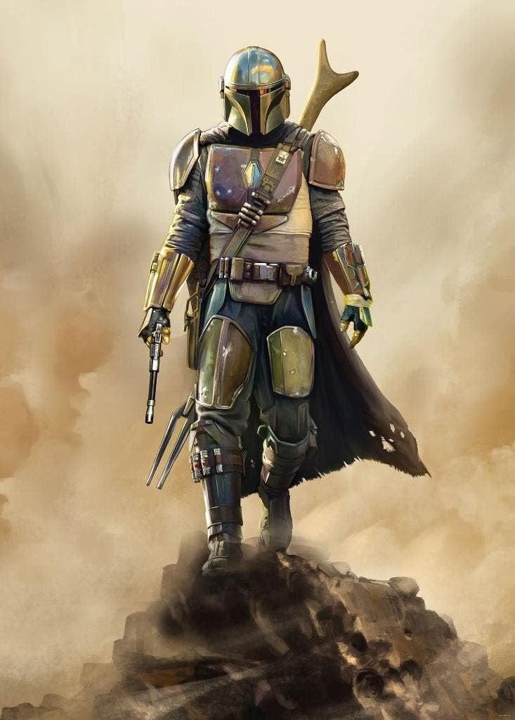 Star Wars Vlies Behang Mandalorian - 200x280 - Gratis Verzen, Huis en Inrichting, Stoffering | Behang, Ophalen of Verzenden, Minder dan 10 m²