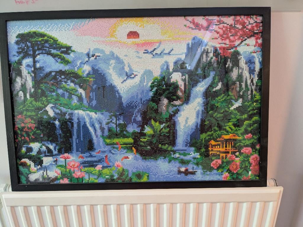 Diamondpainting schilderij, Huis en Inrichting, Woonaccessoires | Schilderijen, Tekeningen en Foto's, Ophalen, Overige typen, Zo goed als nieuw