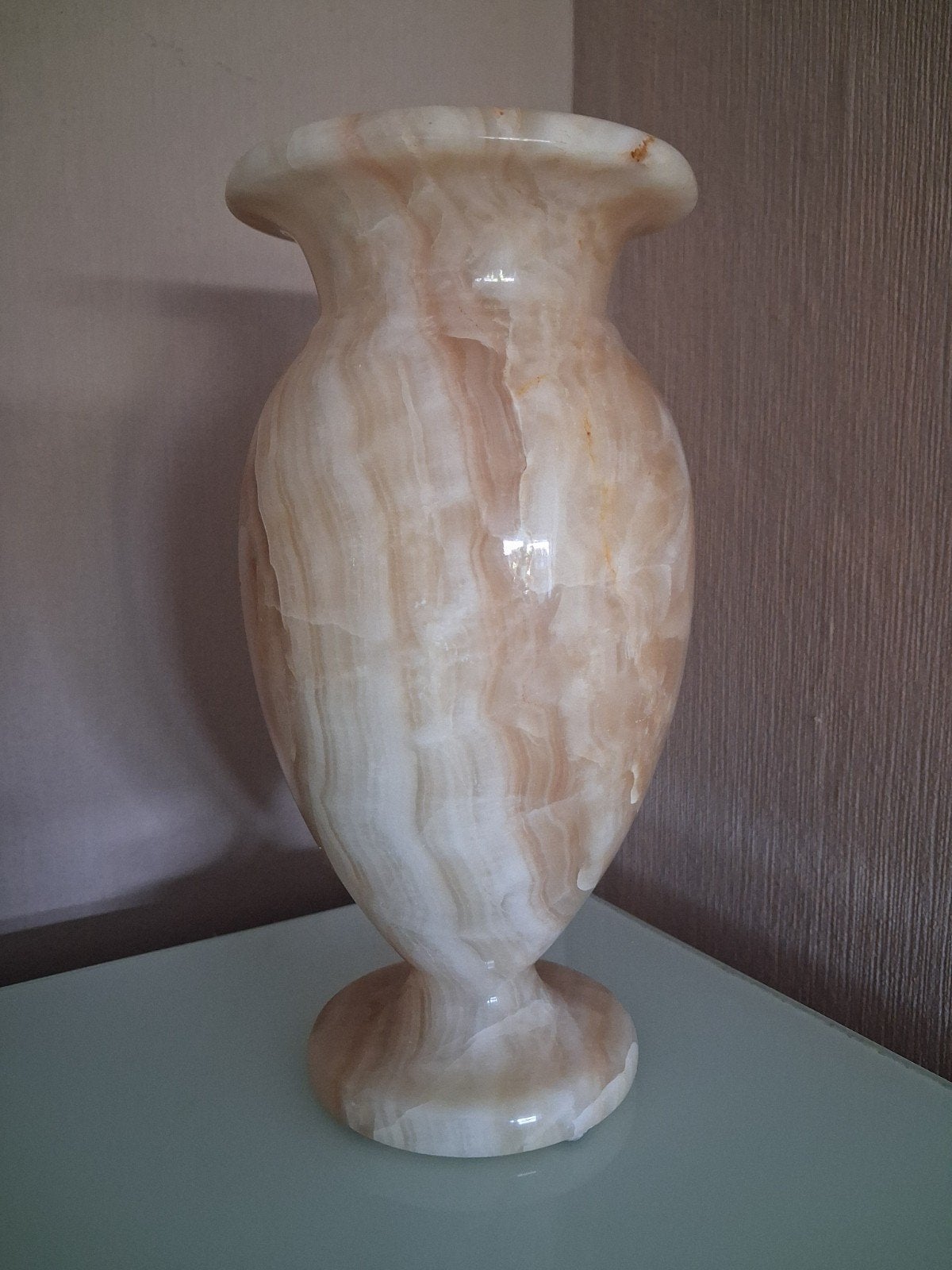 Marmeren/Onyx Vaasje 19,5 cm hoog, Ophalen of Verzenden