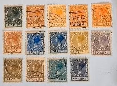 Nederland 1924-1926 - nvph 149-162 - Koningin Wilhelmina, Ophalen of Verzenden, T/m 1940, Gestempeld