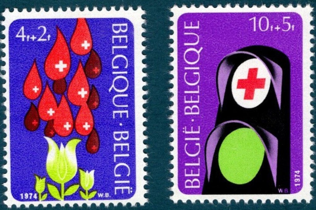 België 1974 - OBP 1705-1706  - Belgische Rode Kruis, Postzegels en Munten, Postzegels | Europa | België, Frankeerzegel, Ophalen of Verzenden