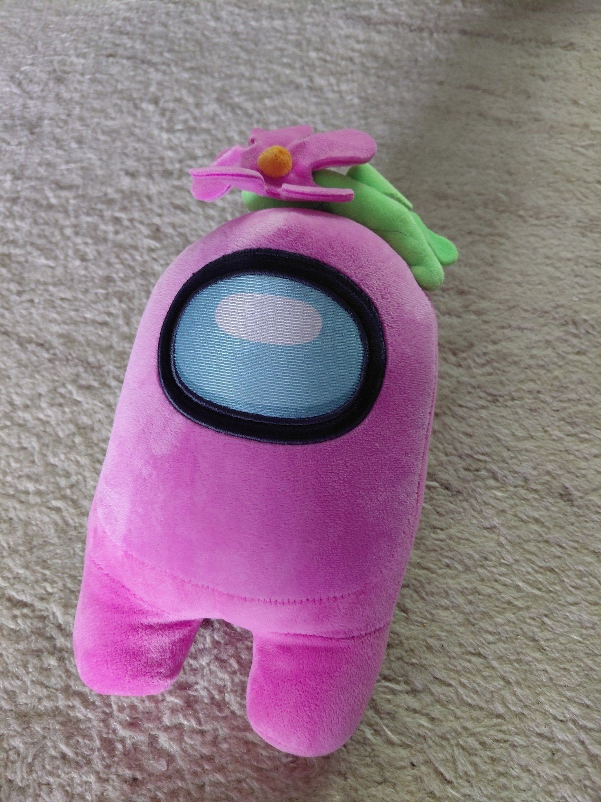 Among Us Knuffel Roze met Bloem - Zo goed als nieuw, Overige merken, Overige karakters, Overige typen, Ophalen of Verzenden