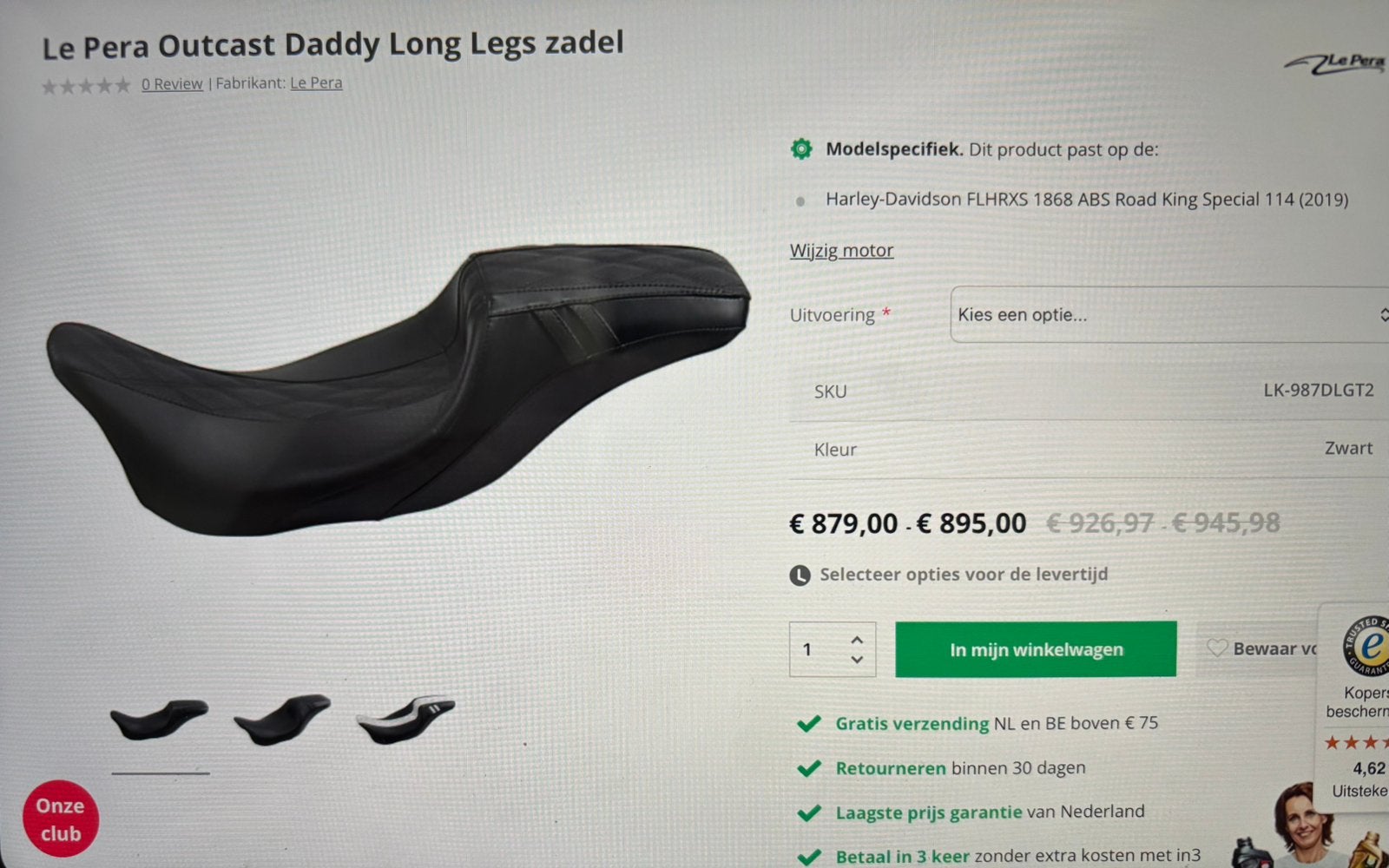 Le Pera Outcast Daddy Long Legs zadel, Ophalen, Gebruikt