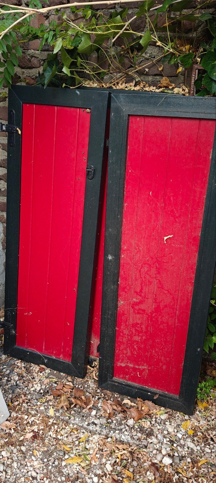 4 Kunststof luiken - rood en donkergroen, Kunststof, Gebruikt, Minder dan 80 cm, Overige typen