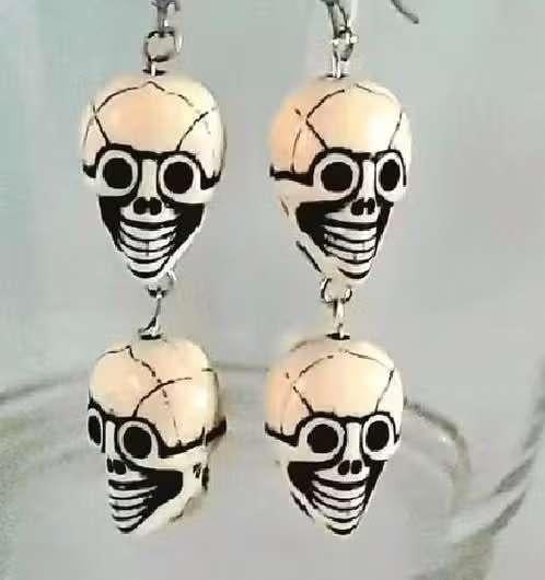 Schedel oorbellen  Gothic -Emo -Punk -Metal, Overige materialen, Hangers, Overige kleuren, Nieuw