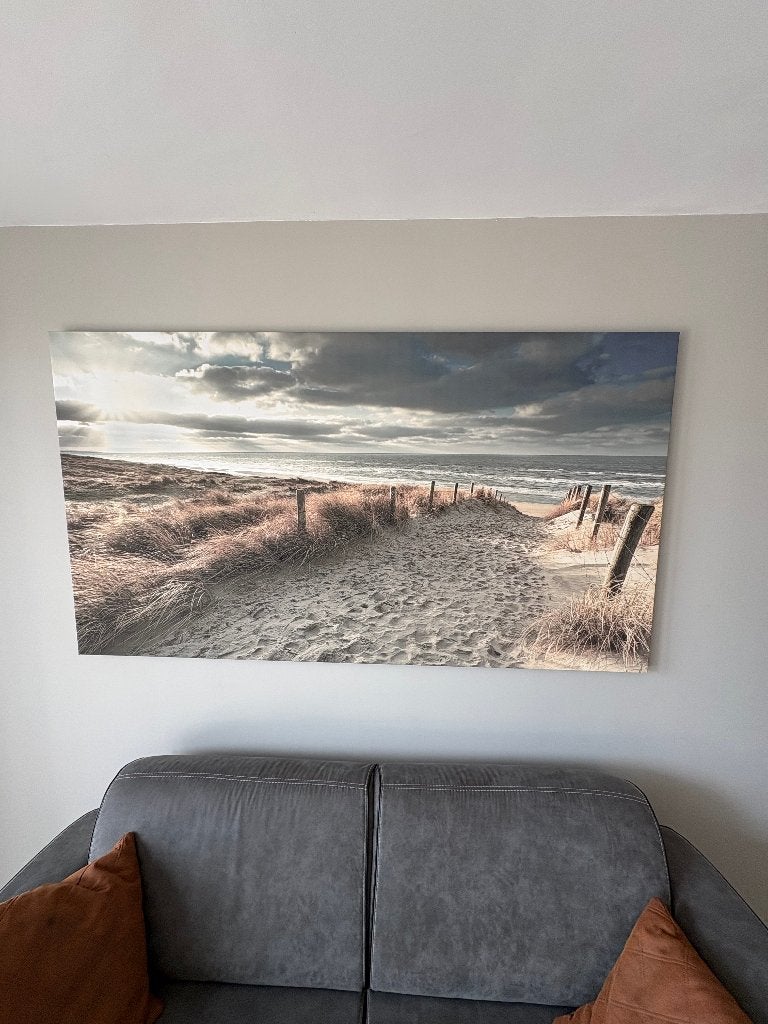 Grote wanddecoratie / canvas – Strandduinen – 200 x 100 cm, Ophalen, 125 cm of meer, Zo goed als nieuw, Schilderij