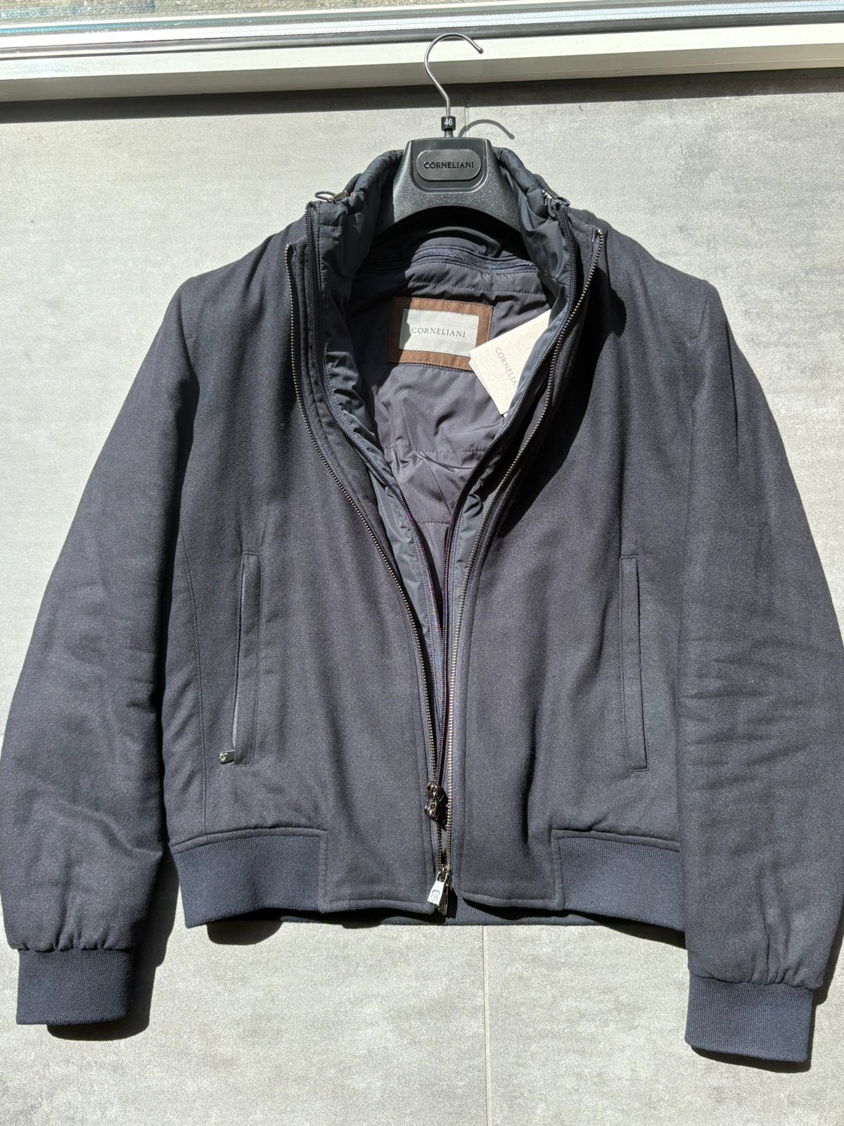 Kasjmier Corneliani jas, Ophalen of Verzenden, Zo goed als nieuw, Maat 46 (S) of kleiner, Blauw