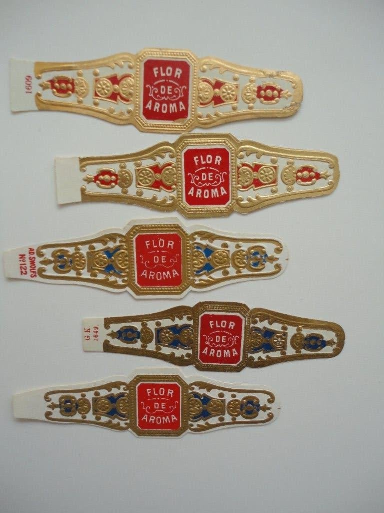 sigarenbandjes 95= 5st flor de aroma, Ophalen of Verzenden, Gebruikt, Sigarenbandjes
