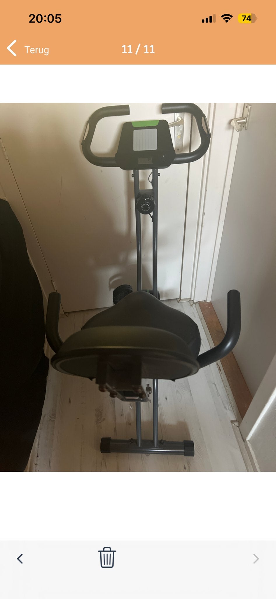 Tunturi Cardio fit Hometrainer, Sport en Fitness, Fitnessapparatuur, Ophalen, Gebruikt, Metaal, Benen