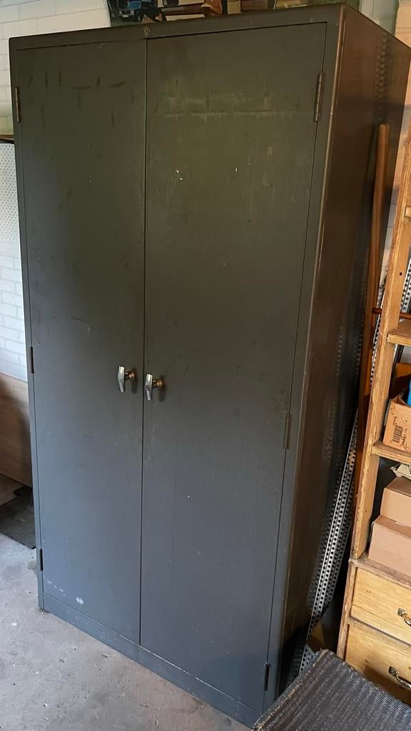 Gispen antracietkleurige stalen archiefkast jaren '40-'50, Ophalen, Gebruikt, 50 tot 100 cm, Metaal