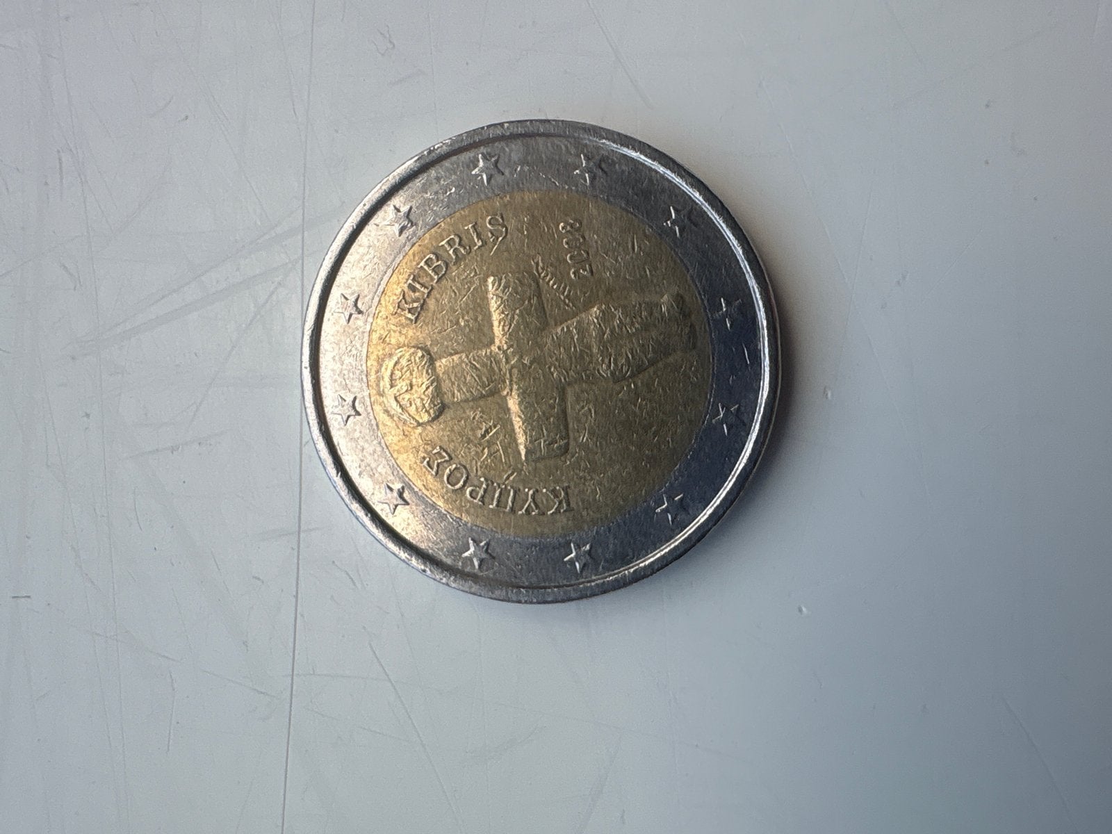 2 Euro munt Cyprus 2008, Ophalen, Cyprus, 2 euro, Losse munt