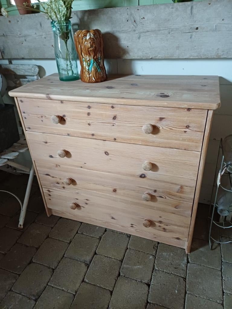 Grenen ladekast, commode, ladekast, landelijke kast, grenen, Huis en Inrichting, Kasten | Ladekasten, Gebruikt, Minder dan 100 cm