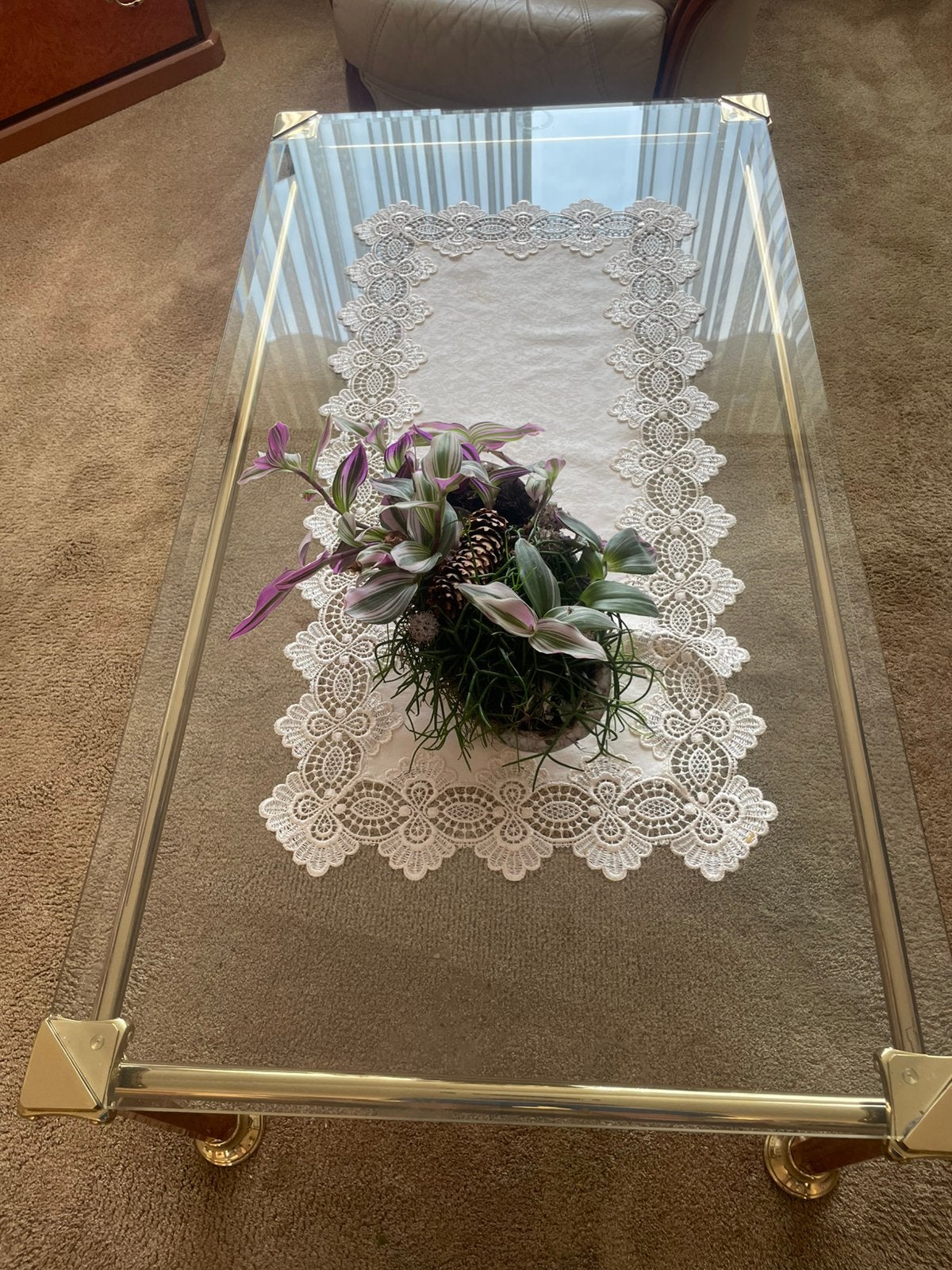 Glazen salontafel, Ophalen, Gebruikt, 100 tot 150 cm, 50 tot 100 cm