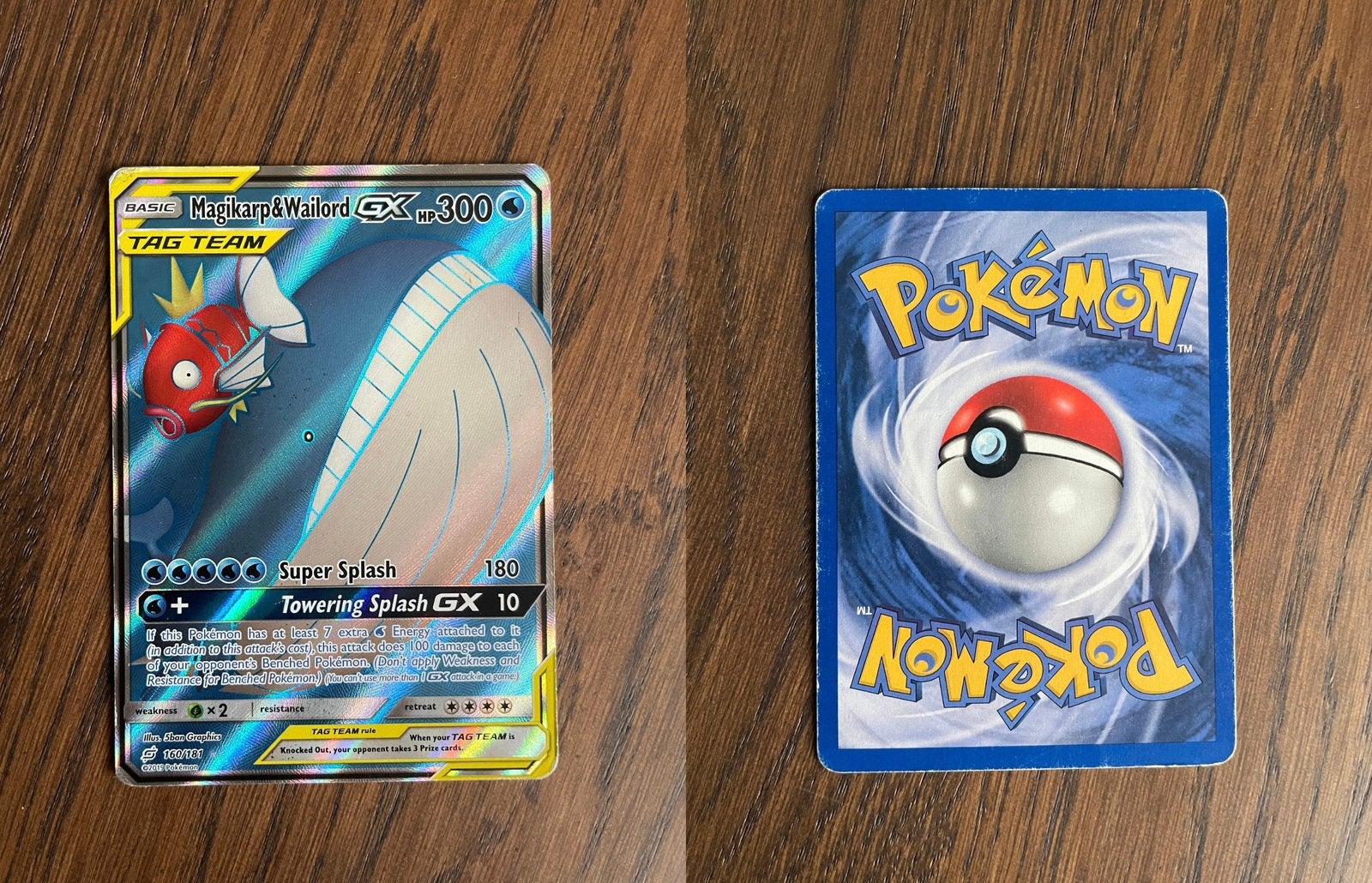 Pokemon kaart Magikarp & Wailord GX (160/181), Hobby en Vrije tijd, Ophalen of Verzenden, Zo goed als nieuw