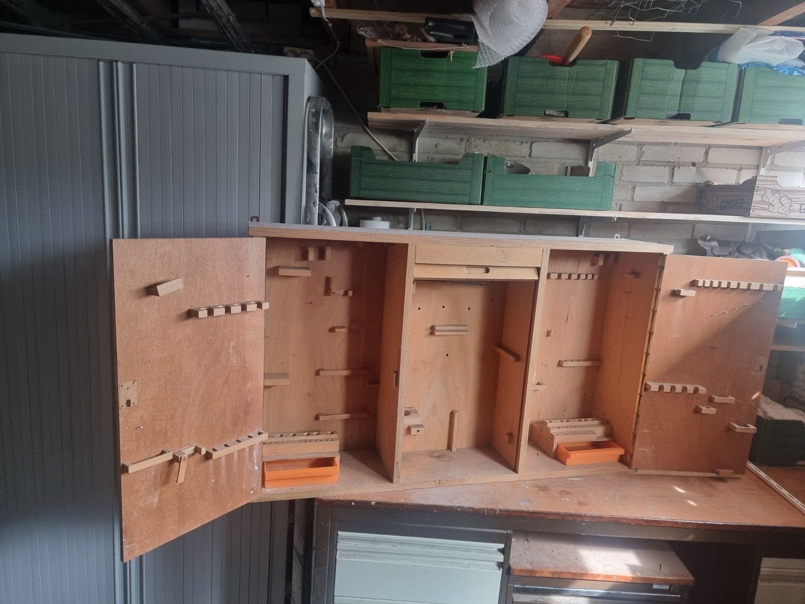 Houten Gereedschapskist / Opbergkast, Doe-het-zelf en Verbouw, Gereedschap | Handgereedschap, Ophalen, Gebruikt, Gereedschapsopslag