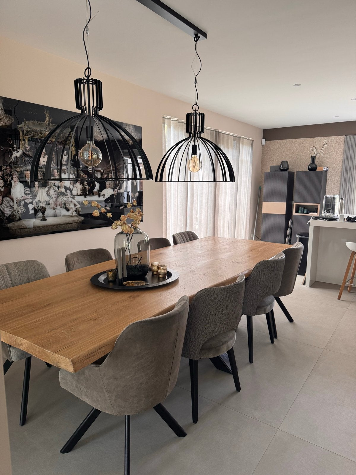 Prachtige eiken eettafel met 8 stoelen, Huis en Inrichting, Ophalen, Overige kleuren, Zo goed als nieuw, Vijf, Zes of meer stoelen
