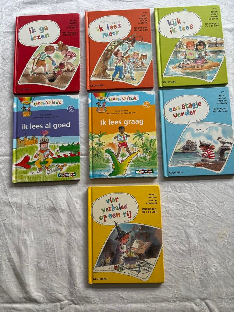 Kluitman Avi leren Lezen is Leuk Serie (7 Boeken)-Kluitman, Ophalen of Verzenden, Gelezen, Fictie algemeen