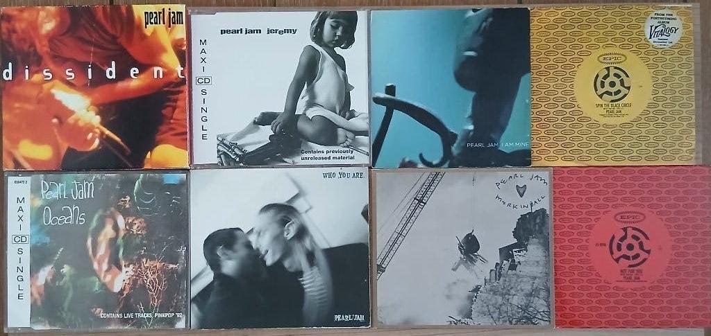 Kleine Partij van 8 CD Singles van Pearl Jam, Verzenden, Zo goed als nieuw, Rock en Metal