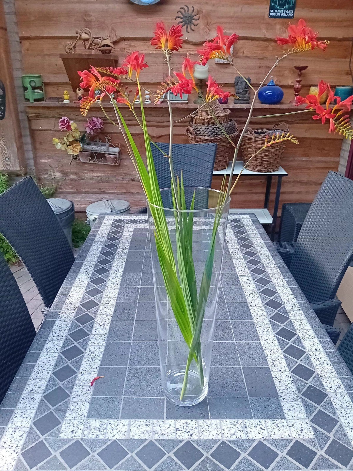 Grote glazen vaas - Cilindervormig 50 cm hoog 17 cm doorsnee, Huis en Inrichting, Woonaccessoires | Vazen, Ophalen, Zo goed als nieuw